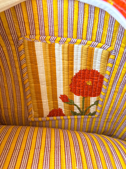 Yellow Sunstripe Bloom – Wander Tote Bag 18x18