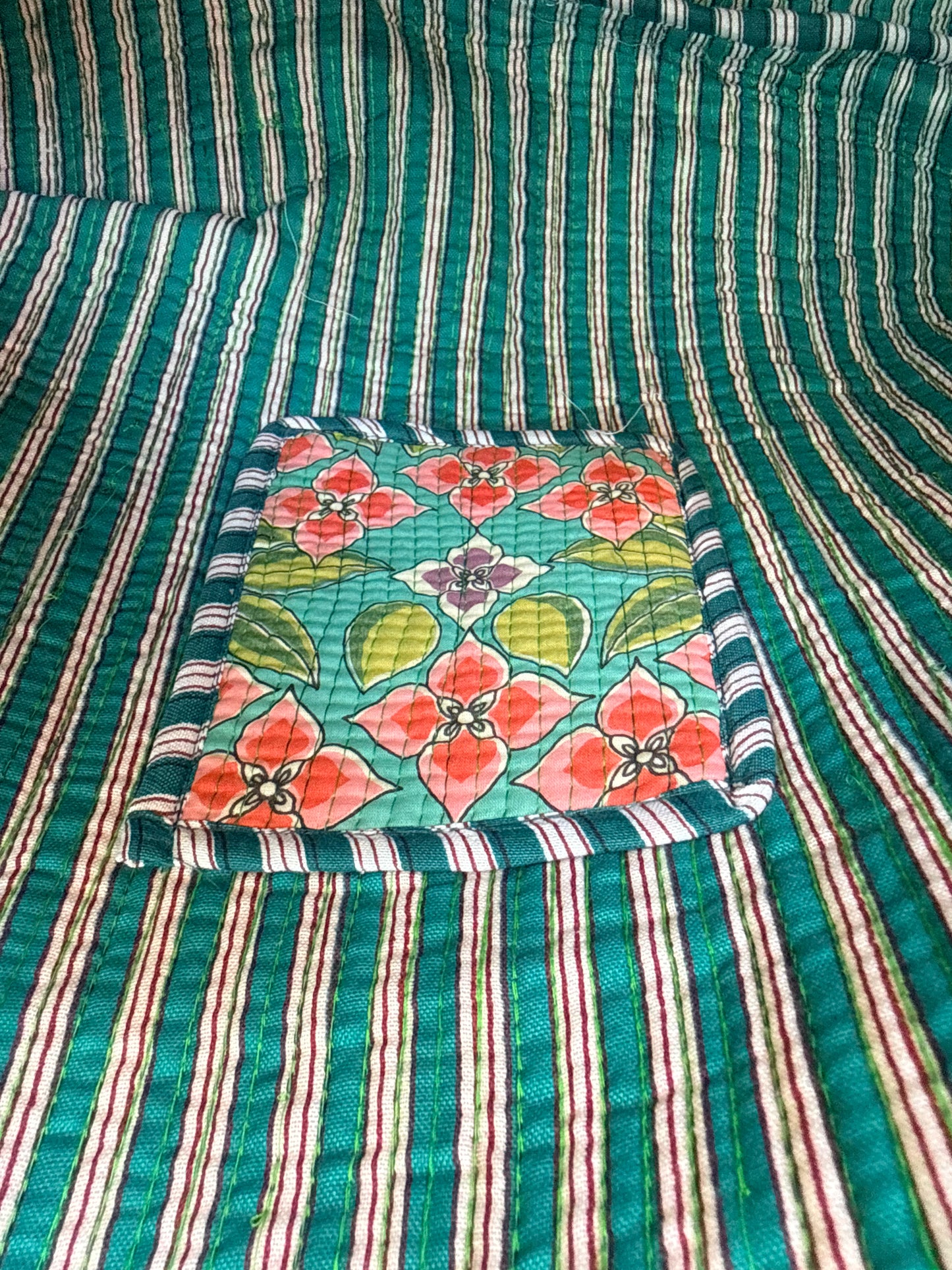 Emerald Green Rouge Bloom – Wander Reversible Tote Bag  18x18