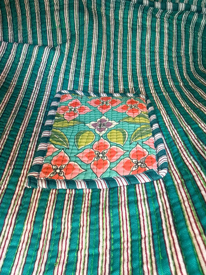 Emerald Green Rouge Bloom – Wander Reversible Tote Bag  18x18