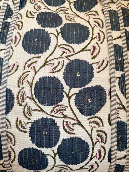 Indigo Blue Bloom – Wander Tote Bag  18x18