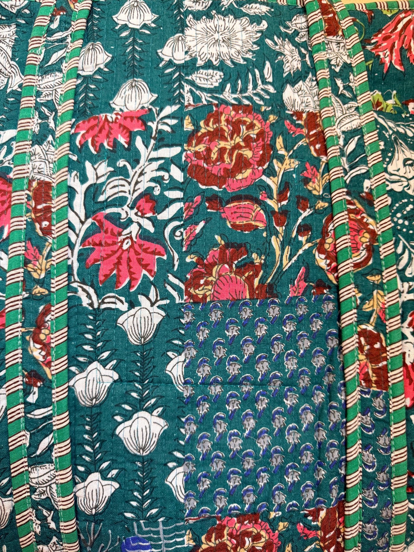 Teal Green Bloom Patch – Wander Tote Bag  18x18