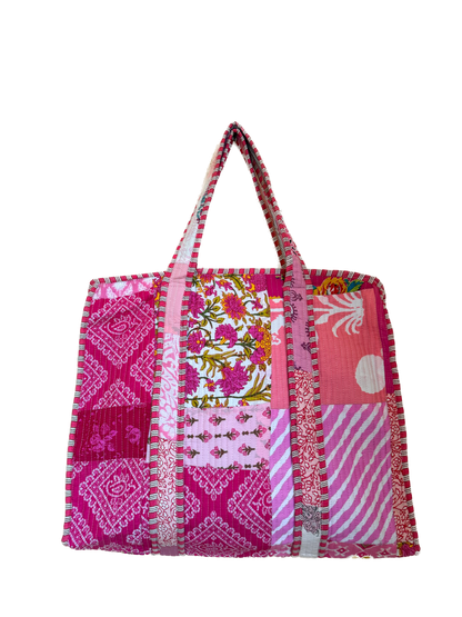 Blush Pink Patch Bloom – Wander Tote Bag  18x18