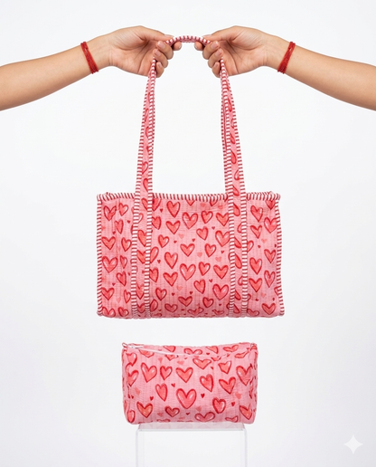 Big Love Energy – Red Heart Quilted Tote Set