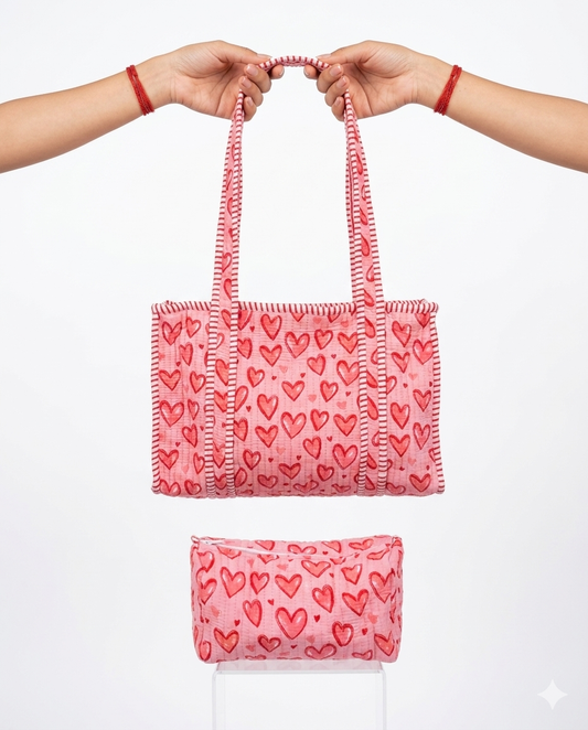 Big Love Energy – Red Heart Quilted Tote Set