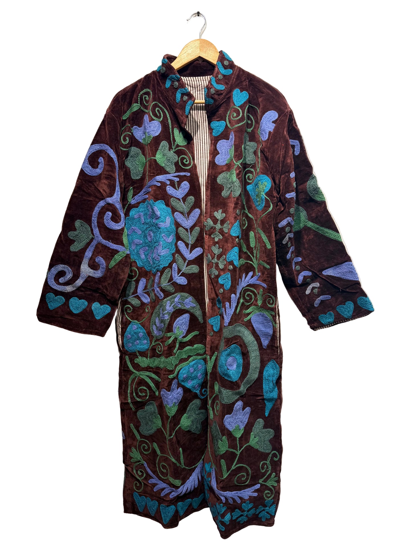 Women's 1011 Suzani Reversible Velvet Jacket – Artistic Embroidered Statement Jacket