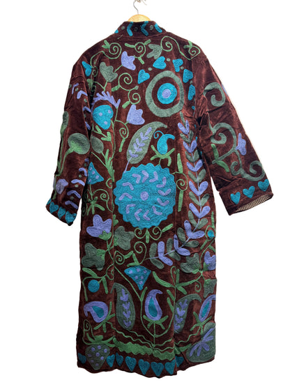 Women's 1011 Suzani Reversible Velvet Jacket – Artistic Embroidered Statement Jacket