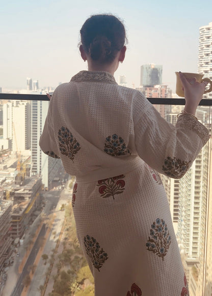 Floral 107 Waffle Bathrobe – Luxury Spa Robe
