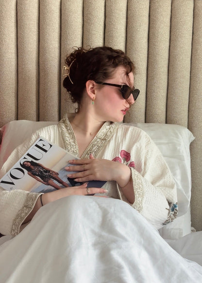 Floral 107 Waffle Bathrobe – Luxury Spa Robe