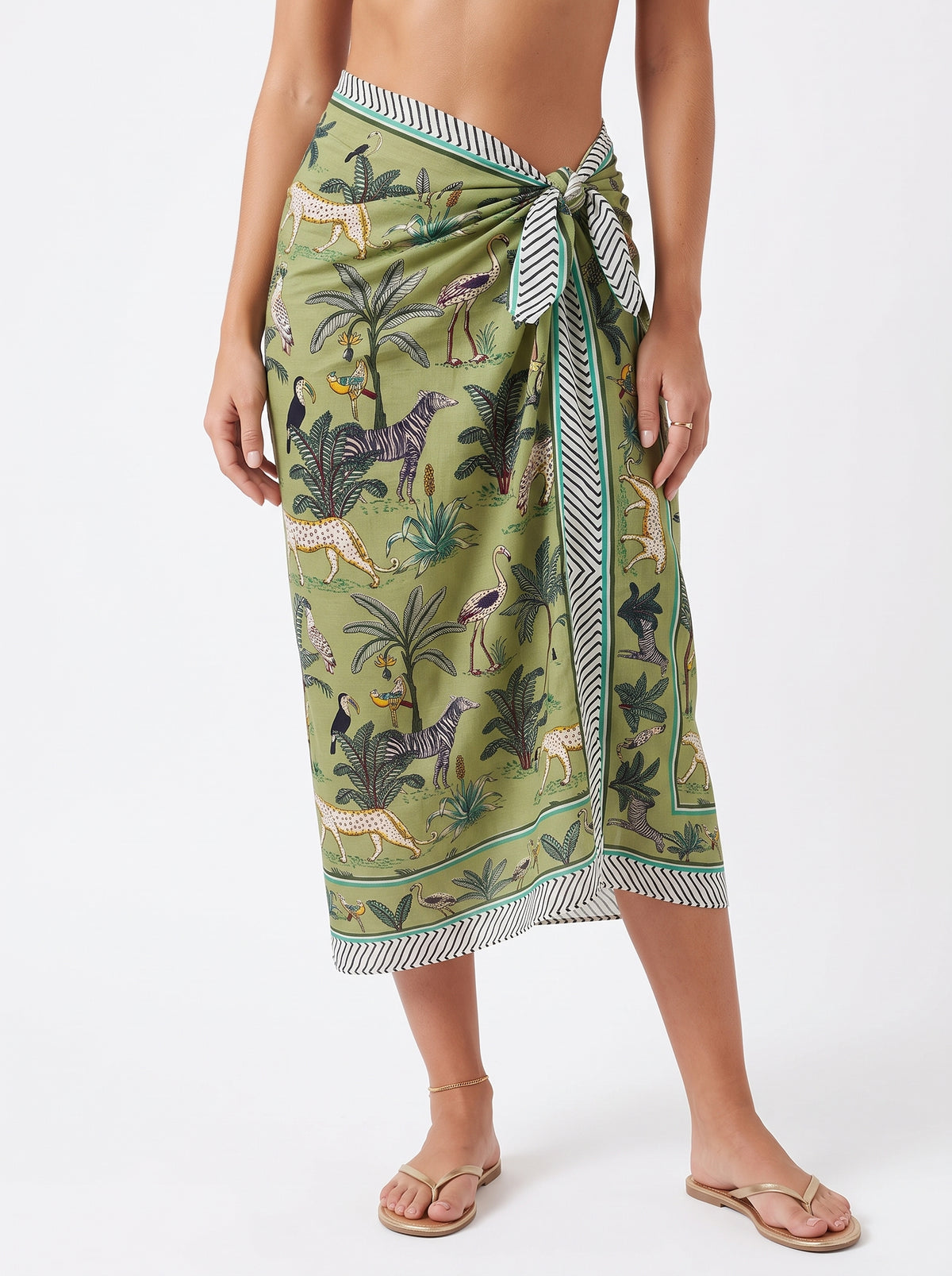 Mellow Green Safari Sarong - Beach Cover