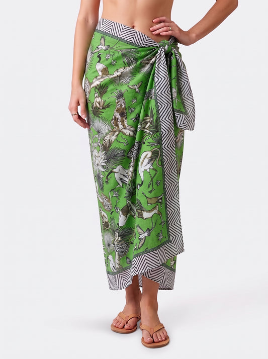 Green Jungle Sarong - Beach Cover