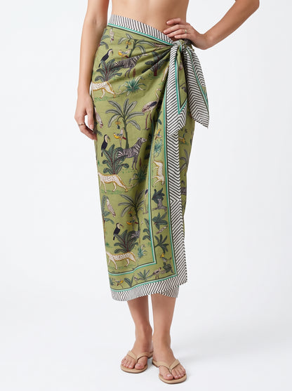 Mellow Green Safari Sarong - Beach Cover