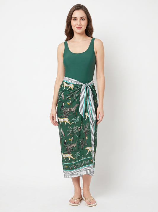 Emerald Green Safari Sarong - Beach Cover