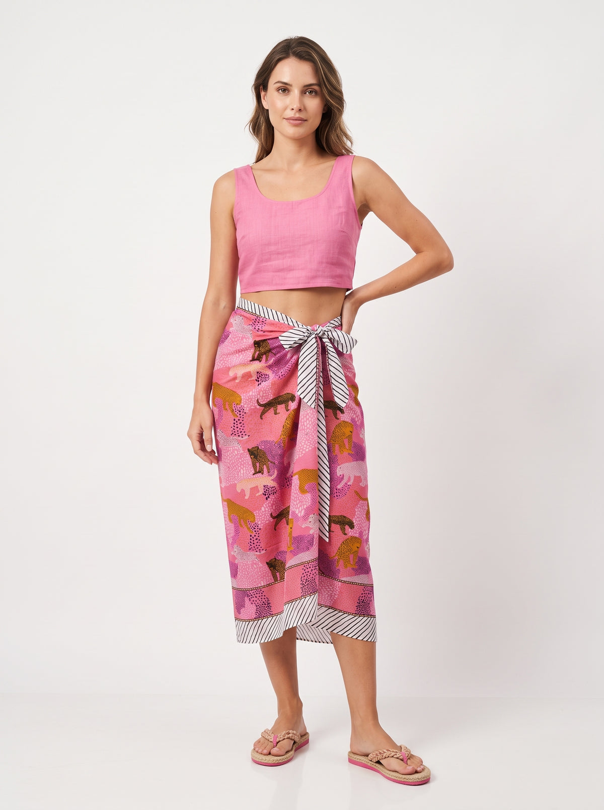 Tropical Pink Sarong - Beach Cover
