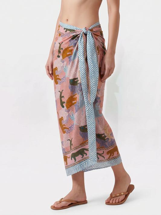Tropical Pastel Pink Sarong - Beach Cover