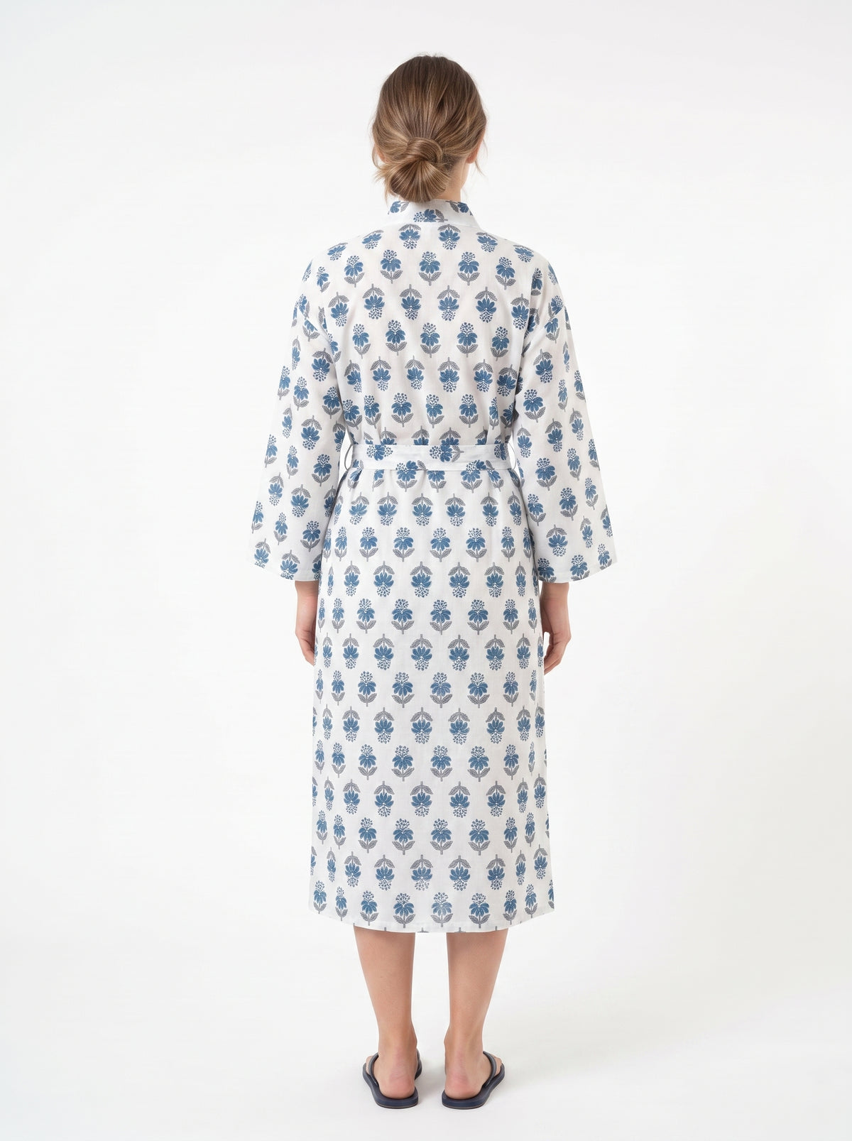 Mini Floral White Whisper – Women’s Cotton Kimono