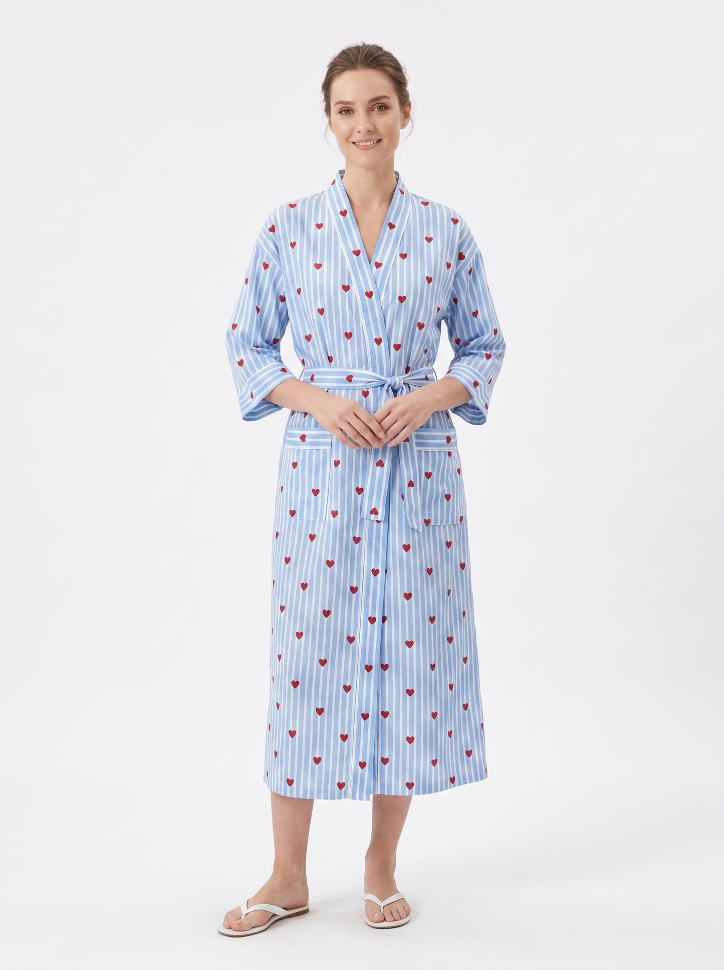 Blue Heart Riot Women's Cotton Kimono | 3/4 Sleeves