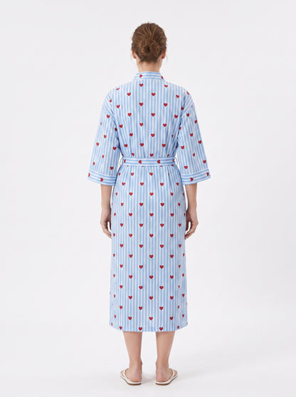Blue Heart Riot Women's Cotton Kimono | 3/4 Sleeves