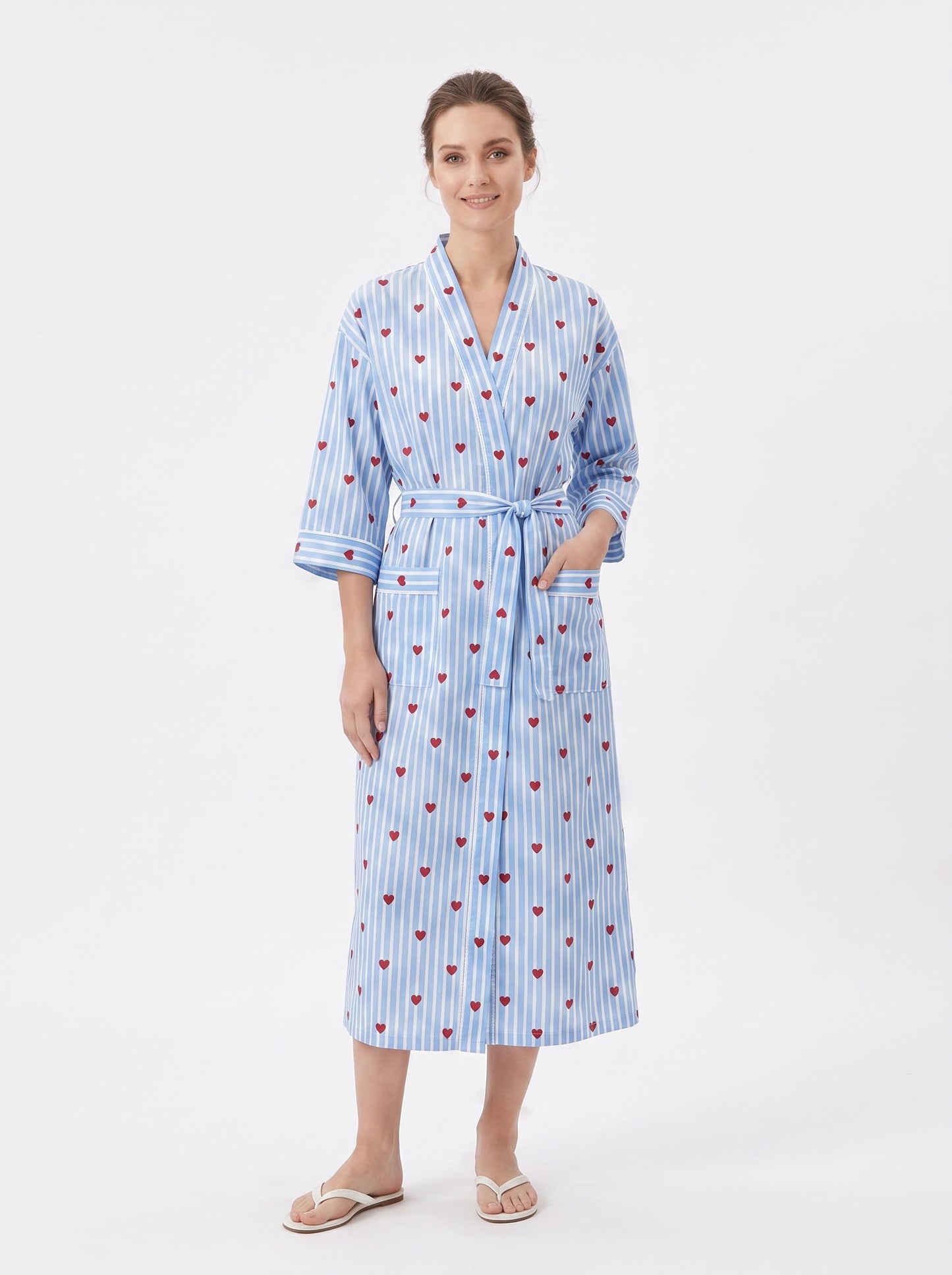 Blue Heart Riot Women's Cotton Kimono | 3/4 Sleeves
