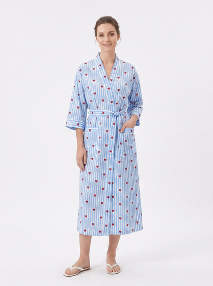 Blue Heart Riot Women's Cotton Kimono | 3/4 Sleeves