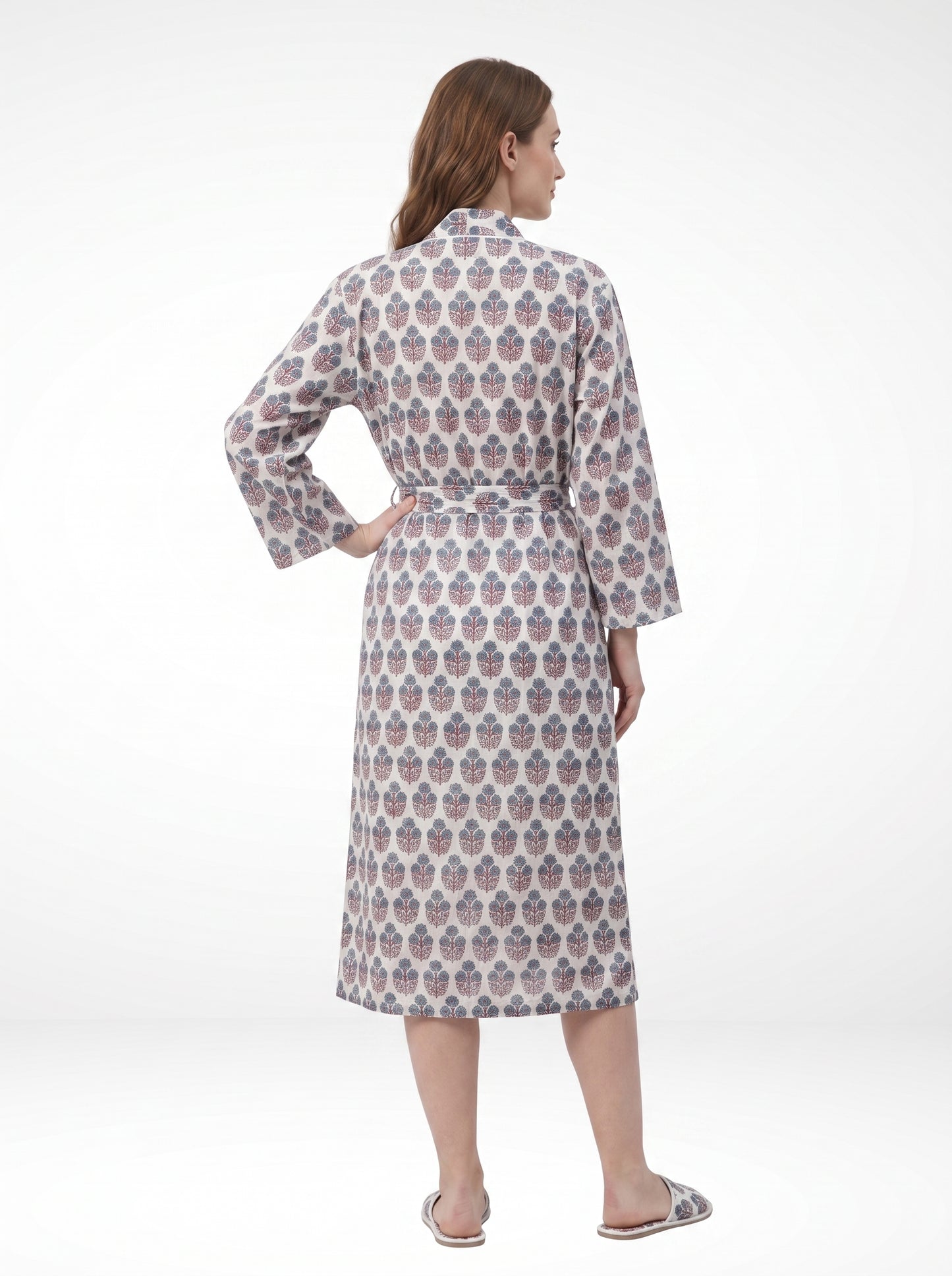 Mini Floral White Whisper – Women’s Cotton Kimono