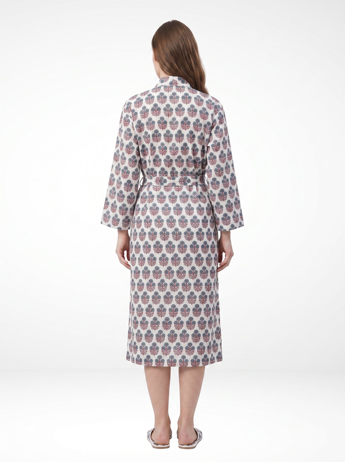 Mini Floral White Whisper – Women’s Cotton Kimono