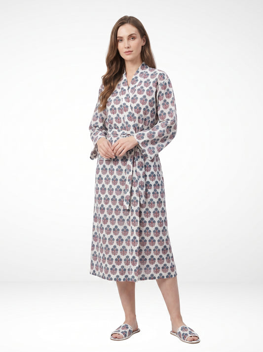 Mini Floral White Whisper – Women’s Cotton Kimono