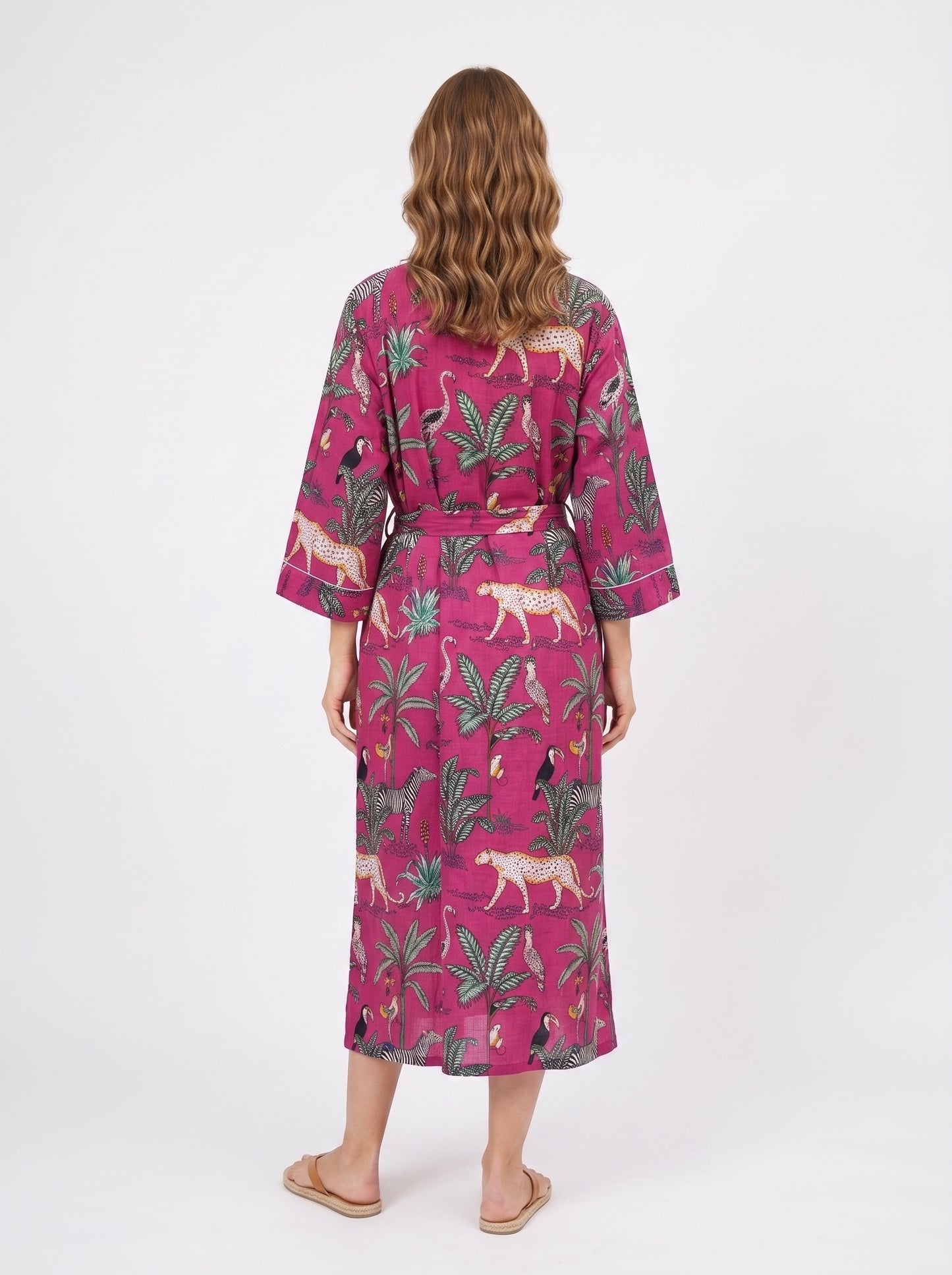Pink Safari Print – Women’s Cotton Kimono