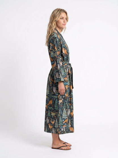 Midnight Black Riot – Women’s Cotton Kimono