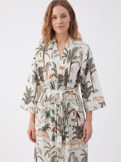 White Safari – Women’s Cotton Kimono
