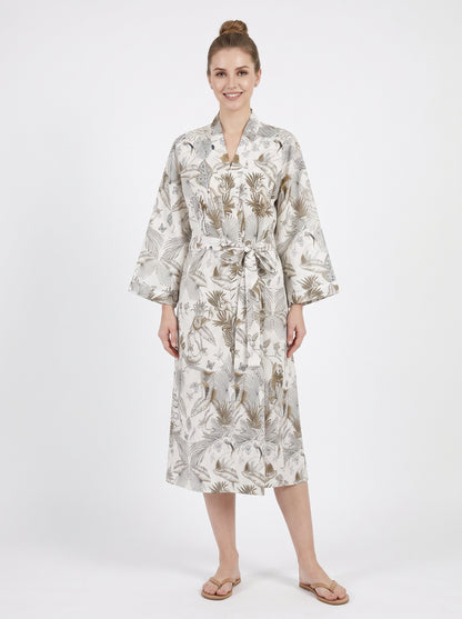 White Jungle – Women’s Cotton Kimono