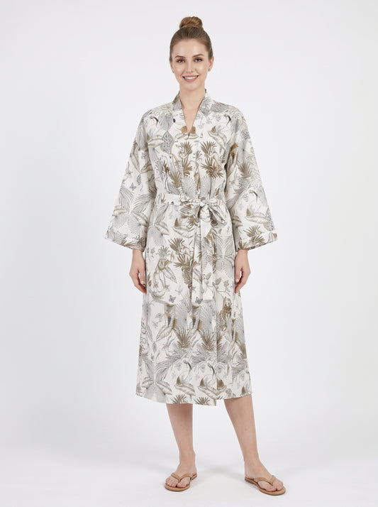 White Jungle – Women’s Cotton Kimono