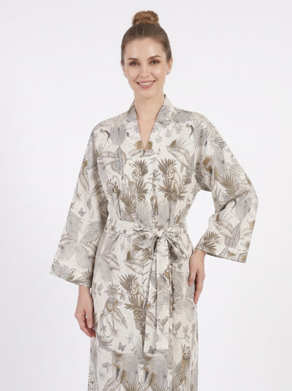 White Jungle – Women’s Cotton Kimono