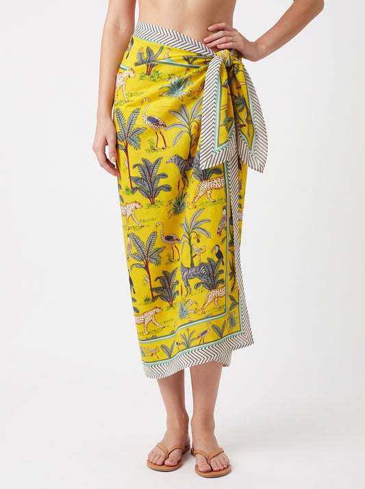 Yellow Safari Sarong - Beach Cover