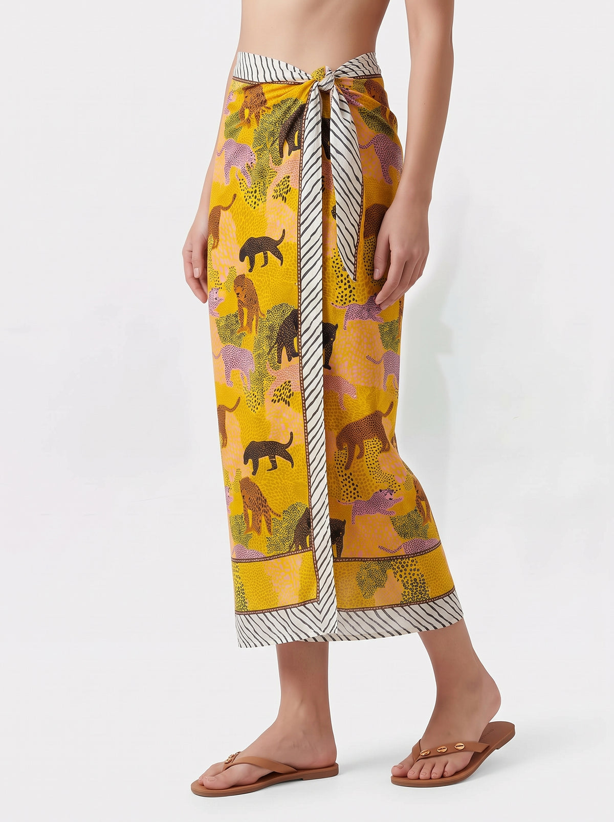 Yellow Tropical Sarong - Beach Cover