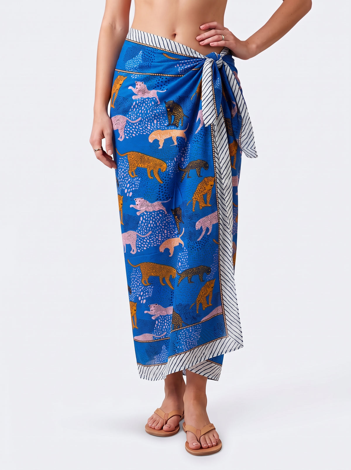 Tropical Blue Drop Sarong - Beach Cover