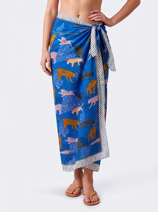 Tropical Blue Drop Sarong - Beach Cover