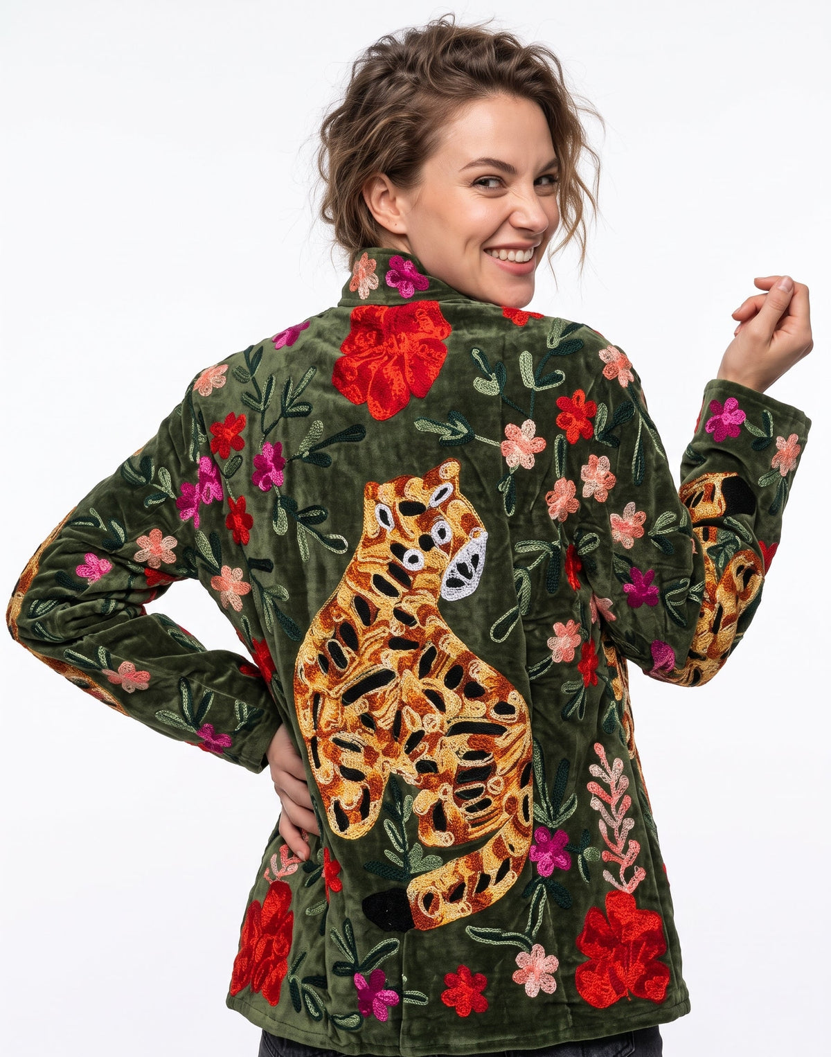Women's 2006 Suzani Reversible Velvet Jacket – Artistic Embroidered Statement Jacket