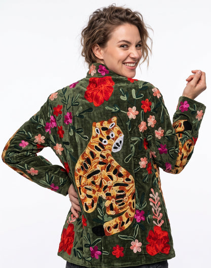 Women's 2006 Suzani Reversible Velvet Jacket – Artistic Embroidered Statement Jacket
