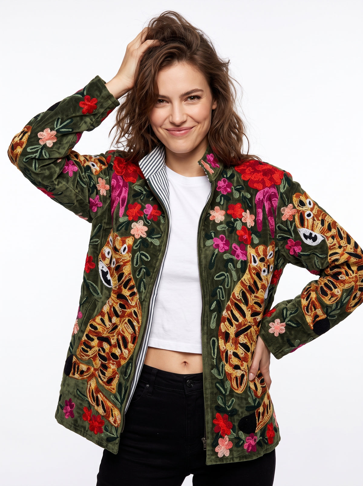 Women's 2006 Suzani Reversible Velvet Jacket – Artistic Embroidered Statement Jacket