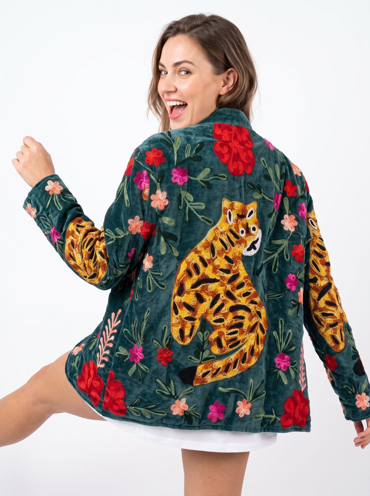 Women's 2003 Suzani Reversible Velvet Jacket – Artistic Embroidered Statement Jacket