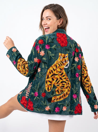 Women's 2003 Suzani Reversible Velvet Jacket – Artistic Embroidered Statement Jacket
