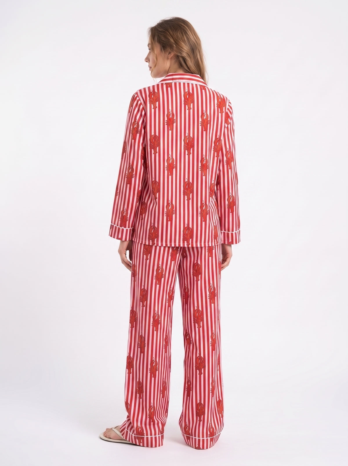 Women’s Lobster Coast – Elegant Two Piece Cotton Pajama Set