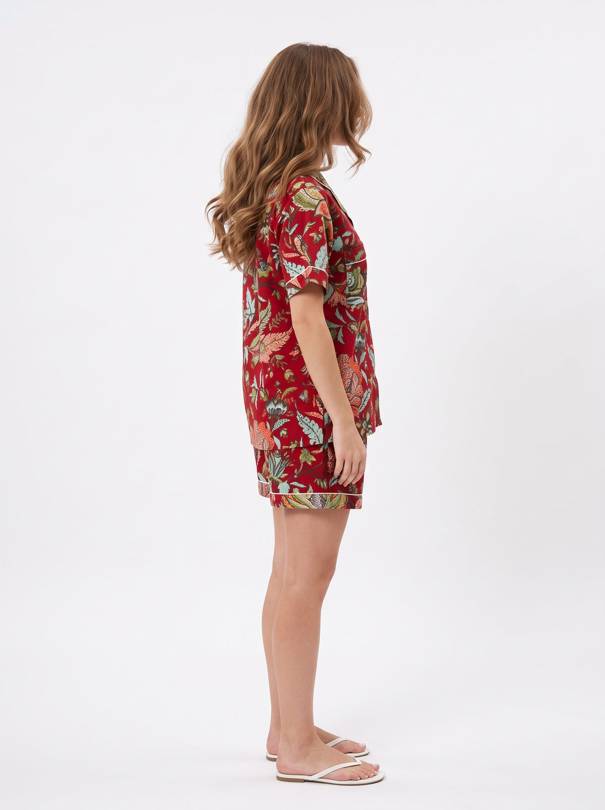 Women’s Red Crimson – Elegant Two Piece Short Pajama Set
