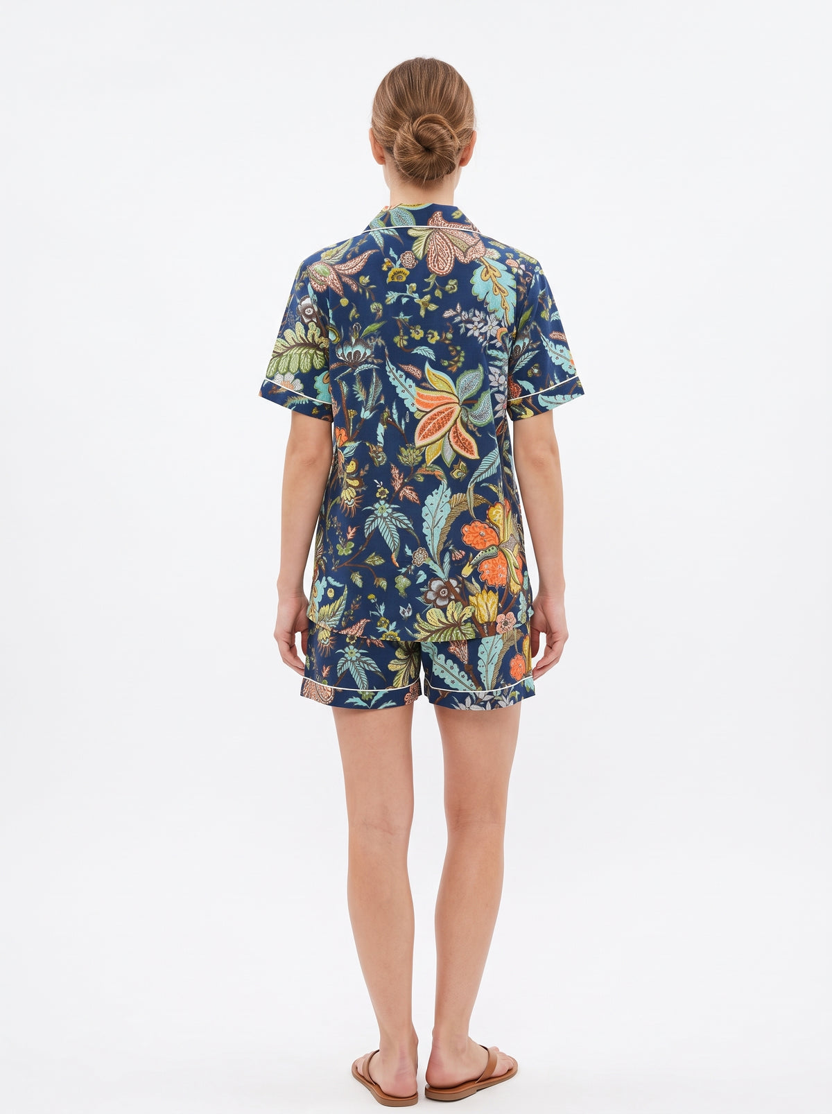 Women’s Blue Crimson – Elegant Two Piece Short Pajama Set