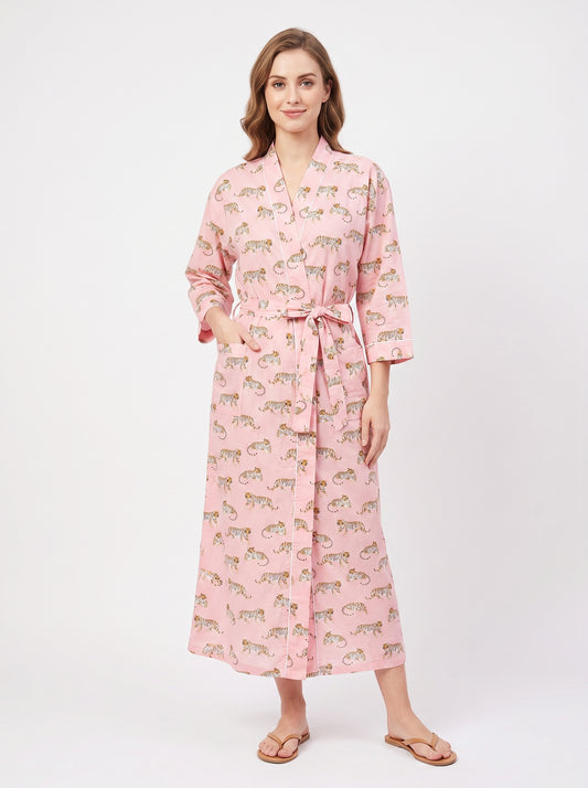 Mini Tiger Riot Women's Cotton Kimono | 3/4 Sleeves