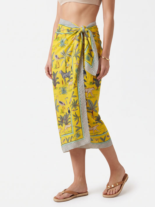 Yellow Safari Sarong - Beach Cover