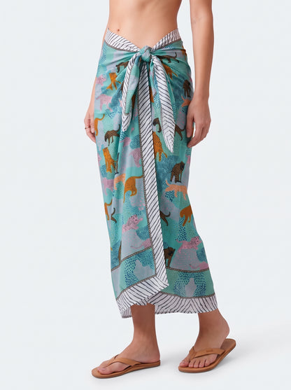 Tropical Sky Blue Sarong - Beach Cover
