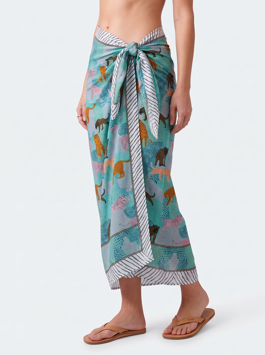 Tropical Sky Blue Sarong - Beach Cover