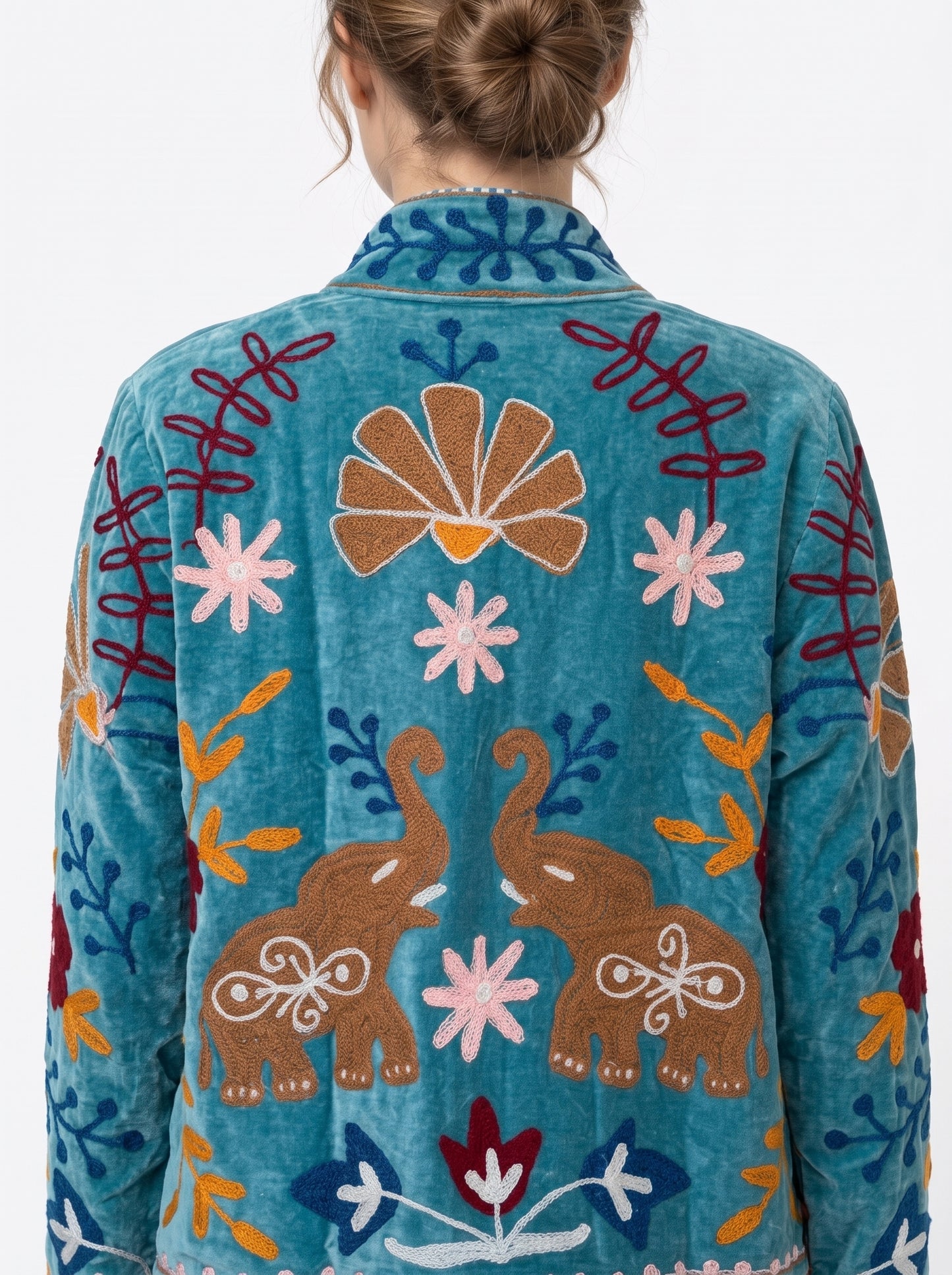 Women's My Date 1048 Suzani Reversible Velvet Jacket – Artistic Embroidered Statement Jacket