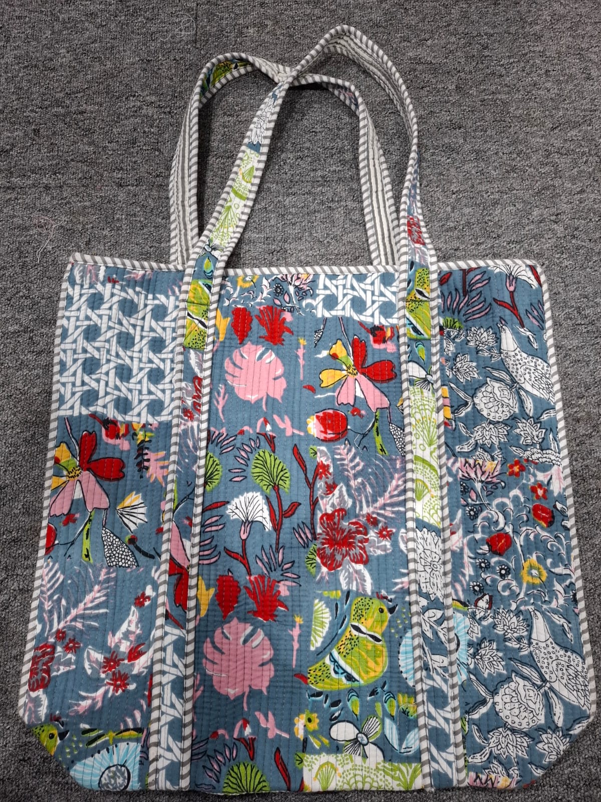 Grey Patchwork – Wander Tote Bag 18x18